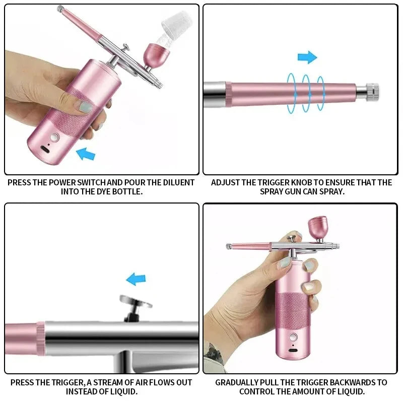 Oxygen Injector Mini Nano Atomizer Water Oxygen Electrostatic Ultra Low Capacity Atomizer Handheld Nano Steam Gun Sterilizer Leedoar