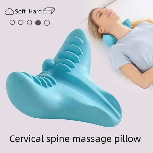 Almohada de PC con tracción cervical, masajeador relajante de músculos cervicales, corrección de tracción de hombros y cuello para aliviar la alineación de la columna 