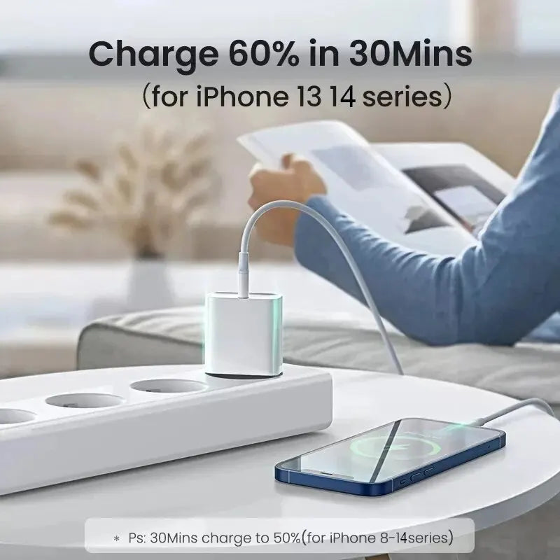 PD 20W Fast Charger For Apple iPhone 14 13 12 11 Pro Max Mini 7 8 Plus X XR USB Type-C Fast Charging Phone Adapter Accessories Leedoar