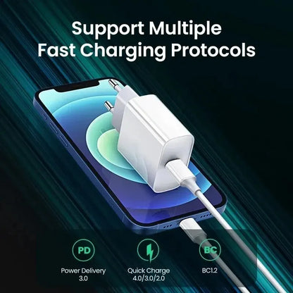 PD 20W Fast Charger For Apple iPhone 14 13 12 11 Pro Max Mini 7 8 Plus X XR USB Type-C Fast Charging Phone Adapter Accessories Leedoar