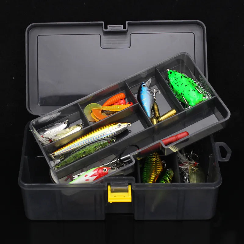 PRO BEROS Fishing Tackle Box Waterproof Plastic Double Layer Lures Hook Minnow Bait Storage Case Multifunctional Fishing Tool Leedoar