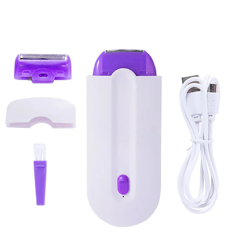 Painless Hair Removal Kit Epilator USB Rechargeable Women Body Face Leg Bikini Hand Shaver Hair Remover Leedoar