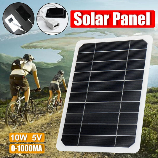 Painel Solar de 5V e 10W com saída USB, Sistema Solar portátil para exteriores, carregadores de telefone móvel, módulo de bateria, placa de geração 