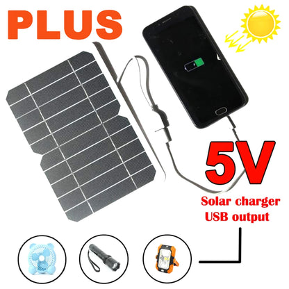 Panel Solar de 5V y 10W con salida USB, Sistema Solar portátil para exteriores, cargadores de teléfono móvil, módulo de batería, placa de generación 