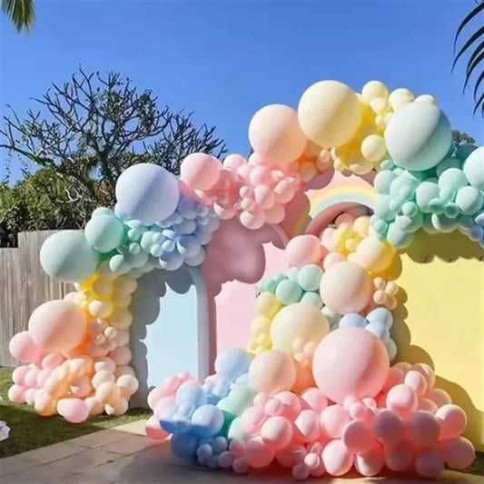 Pastel Macaron Balloon Garland Arch Kit Assorted Rainbow Colors Ballon For Birthday Wedding Baby Shower Party Supplies Leedoar