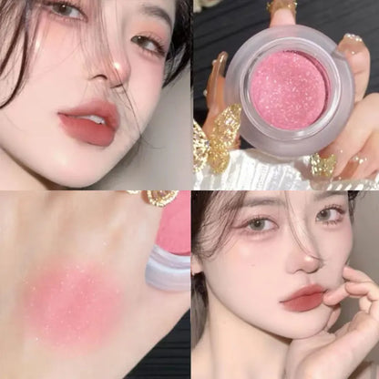 Peach Blush Paste Clay Nude Natural Matte Mousse Rouge Woman New Monochrome Expanded Shrink Cheek Purple Eyeshadow Leedoar