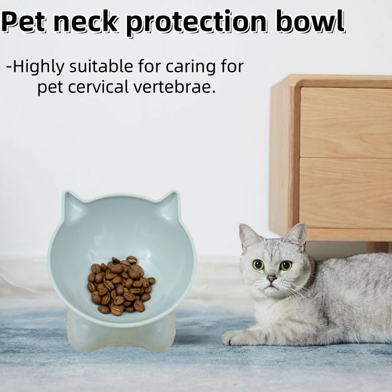 Tigela para cães e gatos, tigela alta para cães, protetor de pescoço, tigela para comida de animais de estimação, tigela de água, anti-capotamento, binaural, lavável, tigela de alimentação para animais de estimação