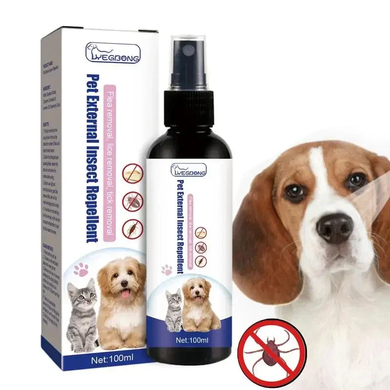 Pet Dog Cat Anti Flea Drops 100ml Insectcide Flea Lice Insect Remover Spray Flea And Tick Concentrate Formula Pet Flea Remover Leedoar