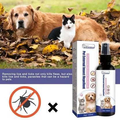 Pet Dog Cat Anti Flea Drops 100ml Insectcide Flea Lice Insect Remover Spray Flea And Tick Concentrate Formula Pet Flea Remover Leedoar