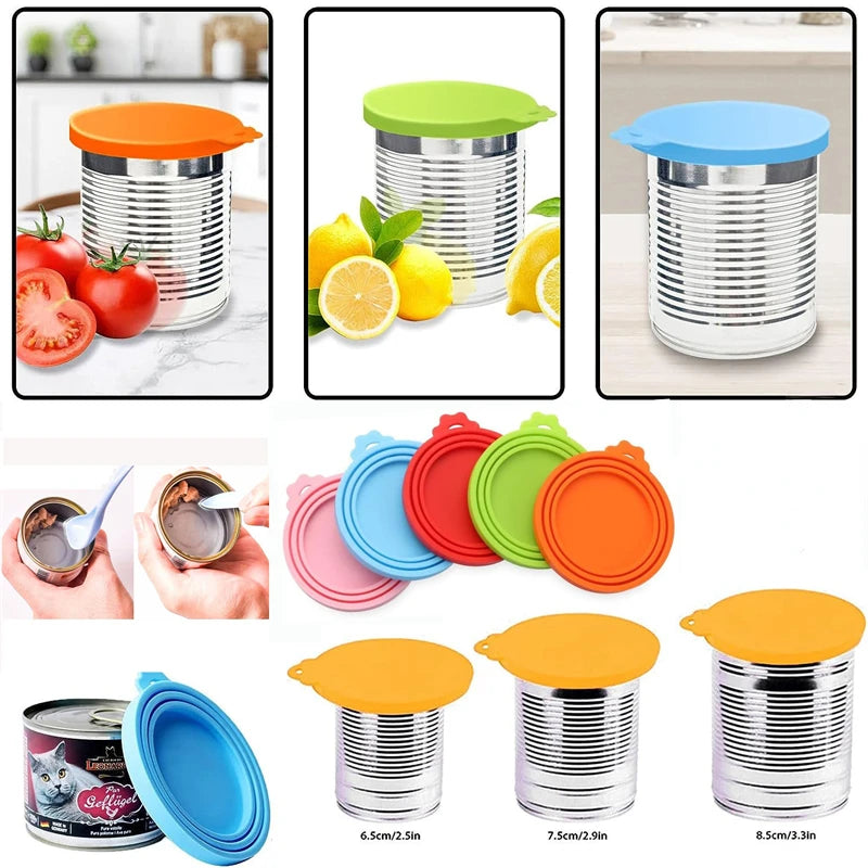 Pet Food Can Cover Portable Silicone Fresh Preservation Canned Lid Seal Cover Health Pet Daily Supplies Pet Food Silicone Cover Leedoar