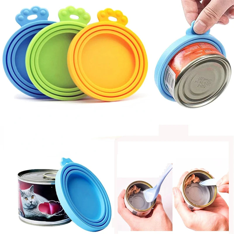 Pet Food Can Cover Portable Silicone Fresh Preservation Canned Lid Seal Cover Health Pet Daily Supplies Pet Food Silicone Cover Leedoar