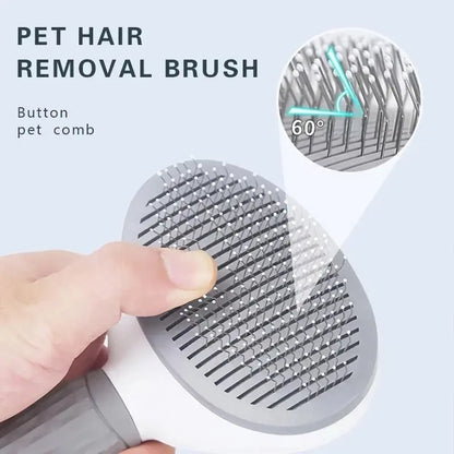 Pet Hair Remover Brush Dog Cat Non-slip Beauty Brush Dog Grooming Equipment Pets Stainless Steel For Dogs Pet Hair Removal Comb Leedoar