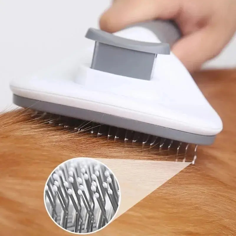 Pet Hair Remover Brush Dog Cat Non-slip Beauty Brush Dog Grooming Equipment Pets Stainless Steel For Dogs Pet Hair Removal Comb Leedoar