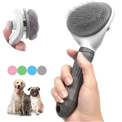 Pet Hair Remover Brush Dog Cat Non-slip Beauty Brush Dog Grooming Equipment Pets Stainless Steel For Dogs Pet Hair Removal Comb Leedoar