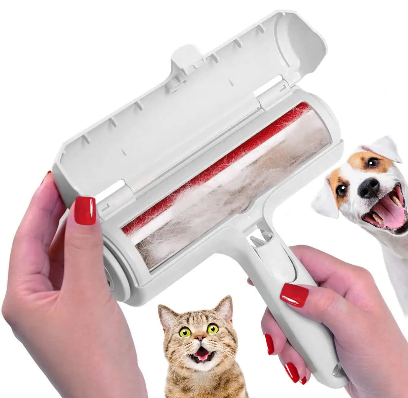 Pet Hair Remover Roller - Dog & Cat Fur Remover with Self-Cleaning Base - Efficient Animal Hair Removal Tool - Perfect for Furni Leedoar