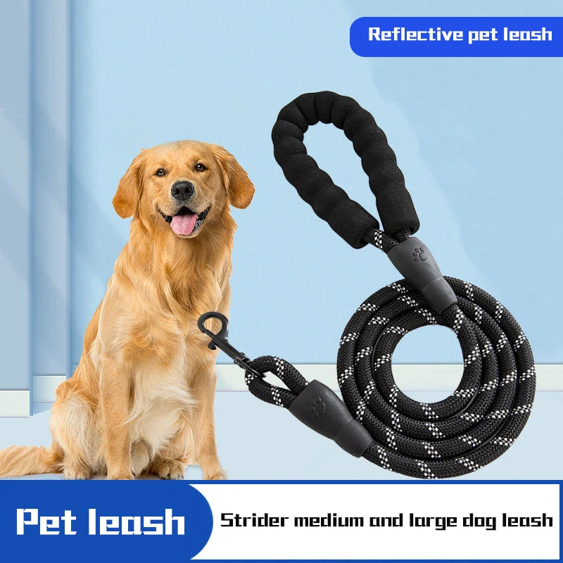 Pet Leash Explosion-proof Charging Dog Leash Reflective Round Leash Dog Chain Dog Leash Handle Leash Leedoar