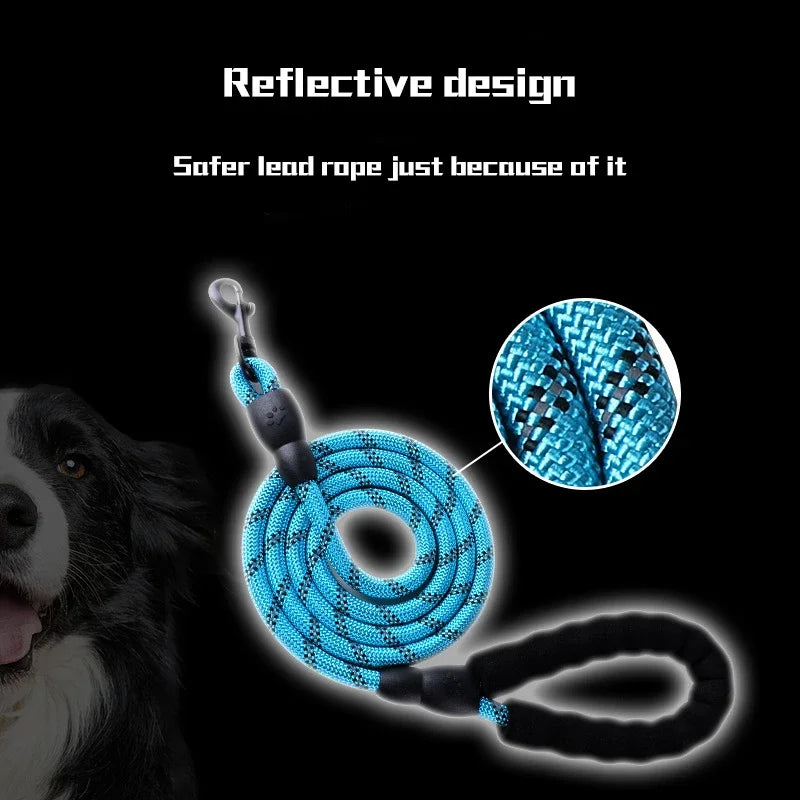 Pet Leash Explosion-proof Charging Dog Leash Reflective Round Leash Dog Chain Dog Leash Handle Leash Leedoar