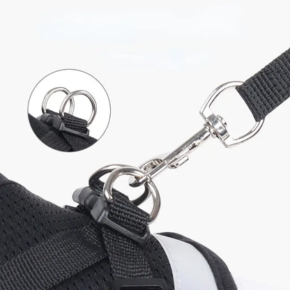 Pet Leash Undershirt Harnesses Mesh Breathable Adjustable Easy Control Reflective Undershirt Dog Harness Collar Leedoar