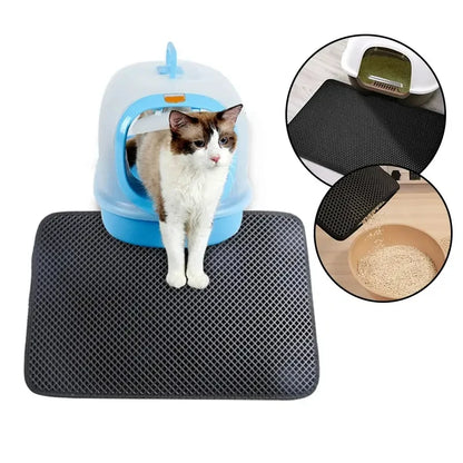 Pet Litter Mat Waterproof Double Layer Pet Litter Mat Non Slip Mat Washable Cat Mat Pet Supplies Leedoar