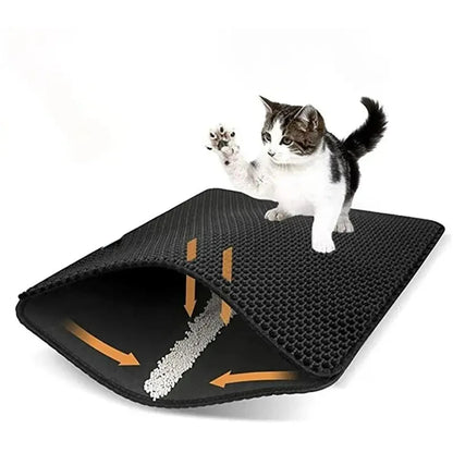 Pet Litter Mat Waterproof Double Layer Pet Litter Mat Non Slip Mat Washable Cat Mat Pet Supplies Leedoar