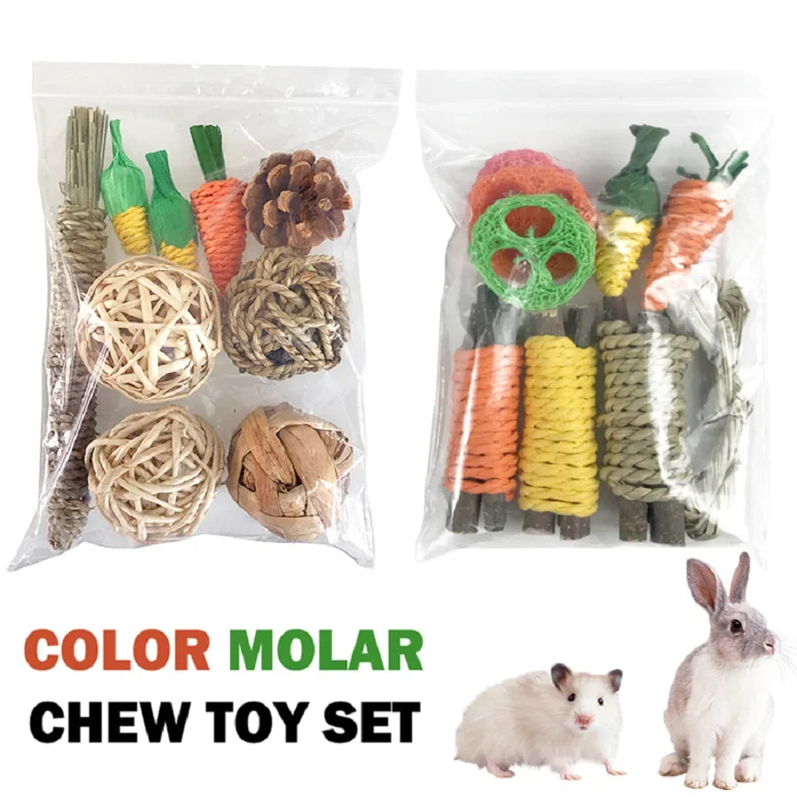 Pet Rabbit Guinea Pig Dragon Cat Fun Toy Hamster Rabbit Rabbit Tooth Grinding Set Pet Tooth Grinding Snacks Leedoar