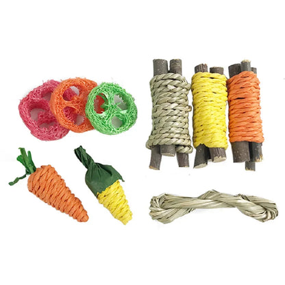 Pet Rabbit Guinea Pig Dragon Cat Fun Toy Hamster Rabbit Rabbit Tooth Grinding Set Pet Tooth Grinding Snacks Leedoar