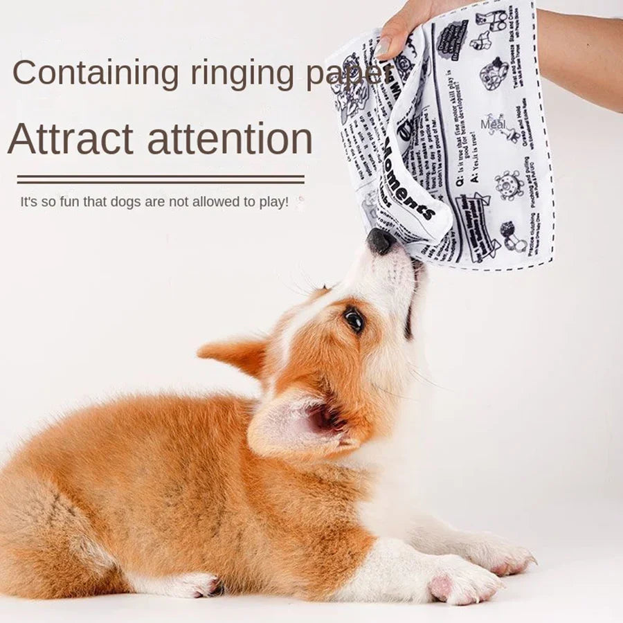 Pet sniffing black and white ringing paper toy for cats and dogs, interactive tear-resistant newspaper sound toy, self-pleasure and boredom relief artifact Leedoar