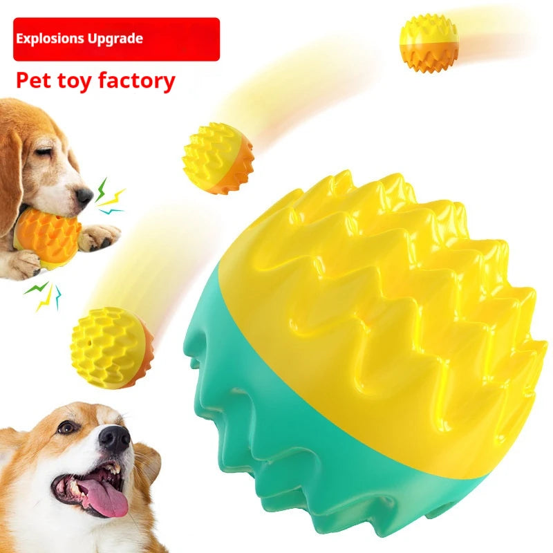 Pet toy ball chews, cleans teeth, is resistant to biting, cat toy chews, emits sound, elastic dog toy ball Leedoar