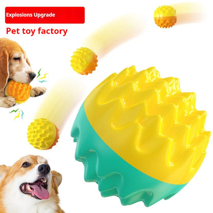 Pet toy ball chews, cleans teeth, is resistant to biting, cat toy chews, emits sound, elastic dog toy ball Leedoar