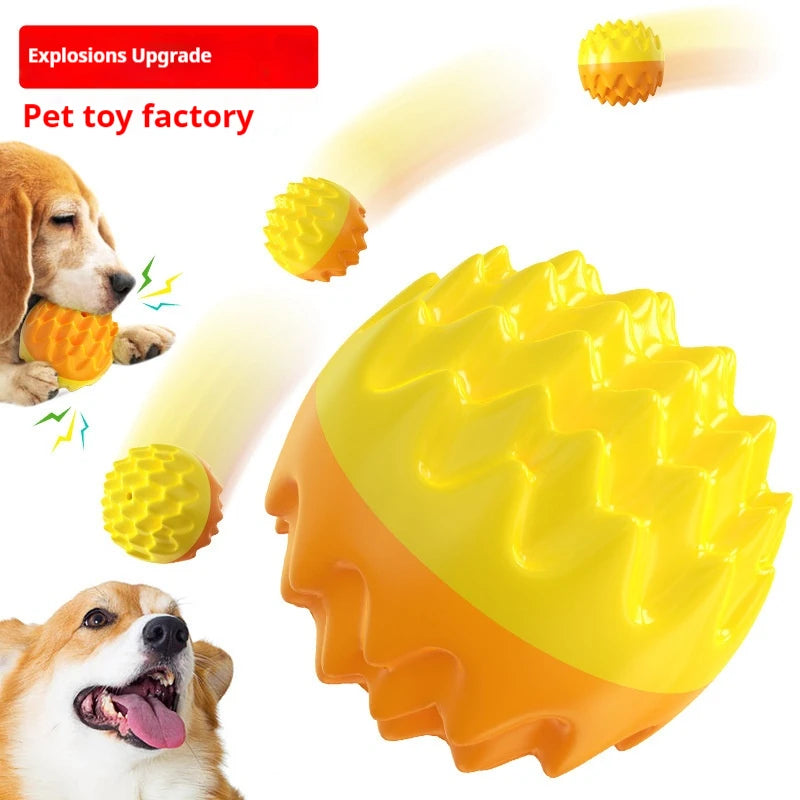 Pet toy ball chews, cleans teeth, is resistant to biting, cat toy chews, emits sound, elastic dog toy ball Leedoar