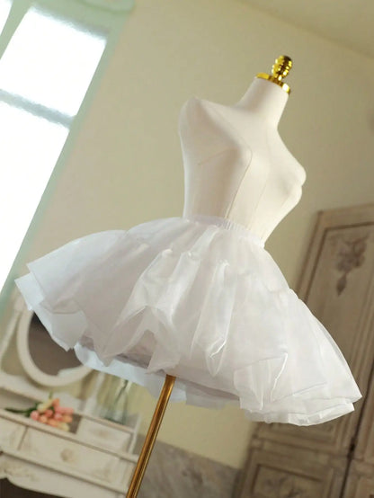 Petticoat Women Lolita Cosplay Petticoat A-Line Puffy Tutu Skirt Layered Ballet Pettiskirts Big Bowknot Underskirt