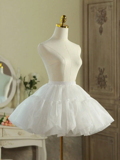 Petticoat Women Lolita Cosplay Petticoat A-Line Puffy Tutu Skirt Layered Ballet Pettiskirts Big Bowknot Underskirt