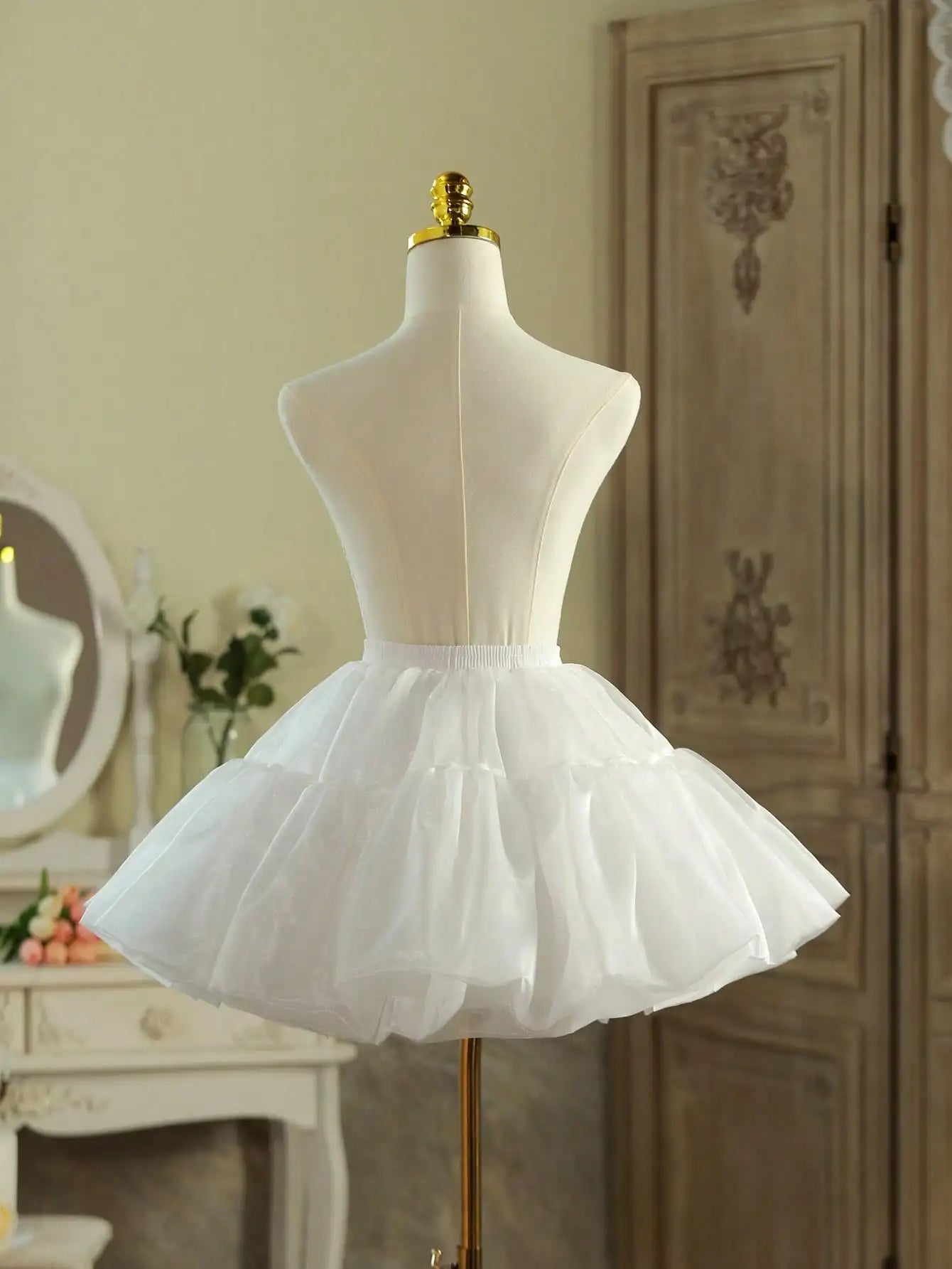 Petticoat Women Lolita Cosplay Petticoat A-Line Puffy Tutu Skirt Layered Ballet Pettiskirts Big Bowknot Underskirt