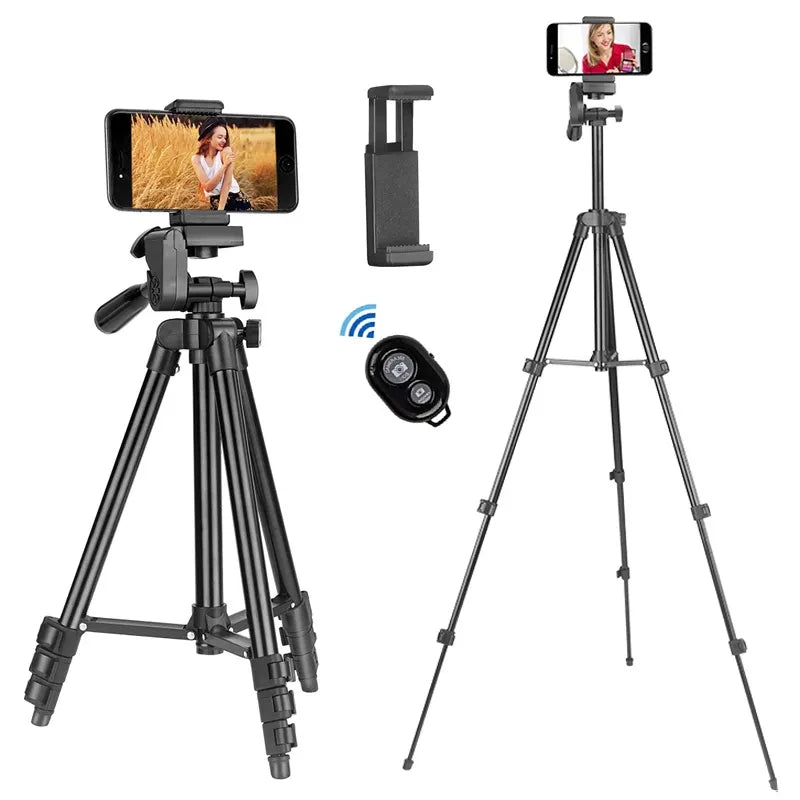 Phone Tripods for Cellphone 100cm Universal Video Tripod Stand with Bluetooth Selfie Remote Video Recording Photography Stand Leedoar