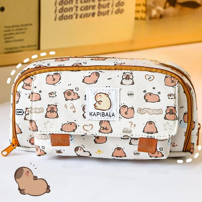 Piglet Printing Pen Case with Large Capacity Organizer Storage Bag for Stationery Supplies Bag Organizer Leedoar