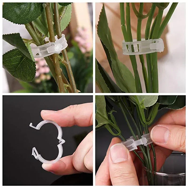 Plant Clips Supports Reusable Plastic Connects Fixing Vine Tomato Stem Grafting Vegetable Plants Orchard and Garden New Leedoar