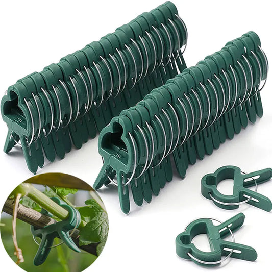 Clips fijos para plantas, soporte reutilizable para invernadero de jardín, soporte para plantas fijas, enredaderas, flores, plántulas, tomates, suministros de jardín 