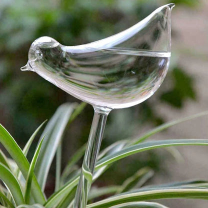 Plant Waterer Self Watering Globes, Bird Shape Hand Blown Clear Aqua Bulbs High Quality Automatic Flower Watering Device Leedoar