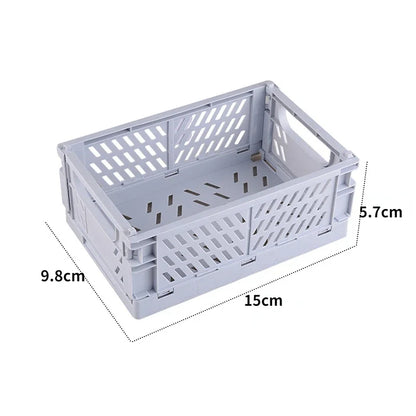 Plastic Foldable Storage Crate Folding Box Basket Stackable Cute Makeup Jewellery Toys Boxes for Storage Box Organizer Portable Leedoar