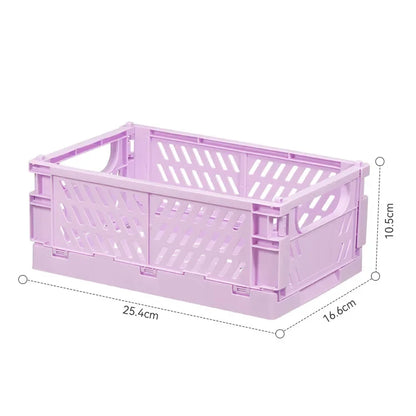 Plastic Foldable Storage Crate Folding Box Basket Stackable Cute Makeup Jewellery Toys Boxes for Storage Box Organizer Portable Leedoar