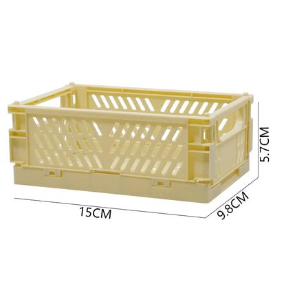 Plastic Foldable Storage Crate Folding Box Basket Stackable Cute Makeup Jewellery Toys Boxes for Storage Box Organizer Portable Leedoar