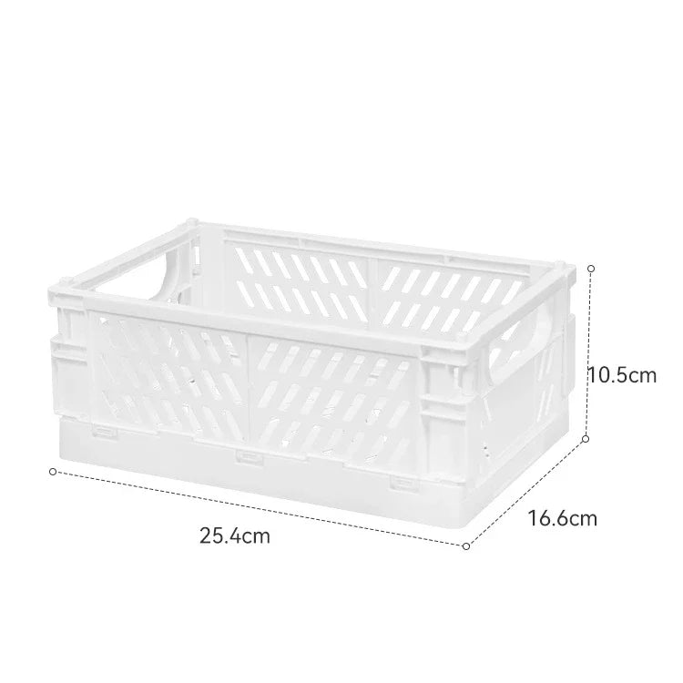 Plastic Foldable Storage Crate Folding Box Basket Stackable Cute Makeup Jewellery Toys Boxes for Storage Box Organizer Portable Leedoar