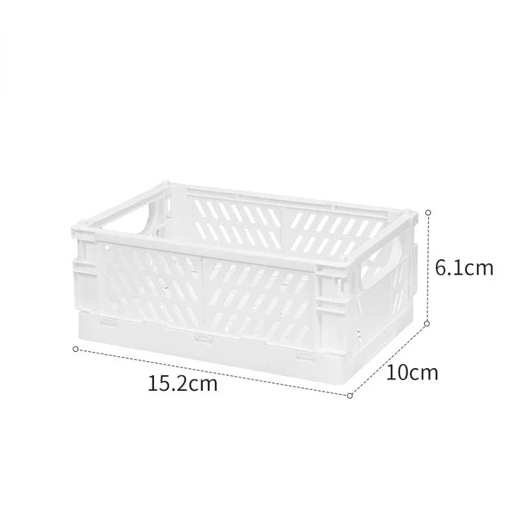 Plastic Foldable Storage Crate Folding Box Basket Stackable Cute Makeup Jewellery Toys Boxes for Storage Box Organizer Portable Leedoar