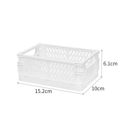 Plastic Foldable Storage Crate Folding Box Basket Stackable Cute Makeup Jewellery Toys Boxes for Storage Box Organizer Portable Leedoar