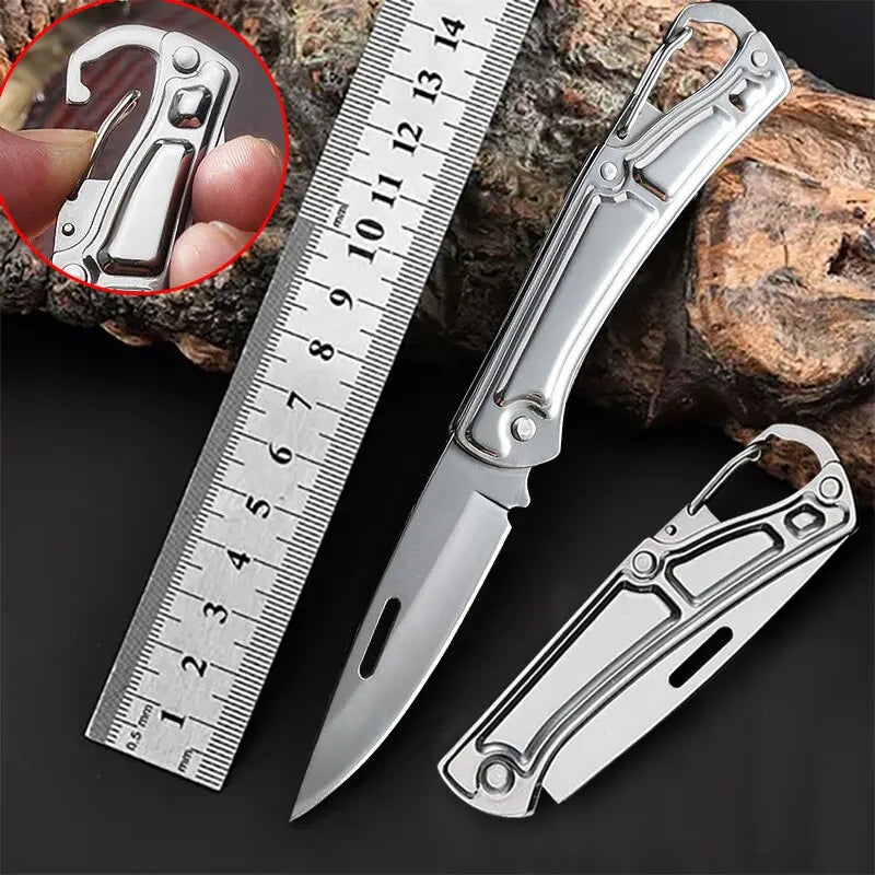 Pocket Folding Fruit Knife, Stainless Steel Outdoor Knife with Non-slip Handle for Kitchen Accessories Leedoar