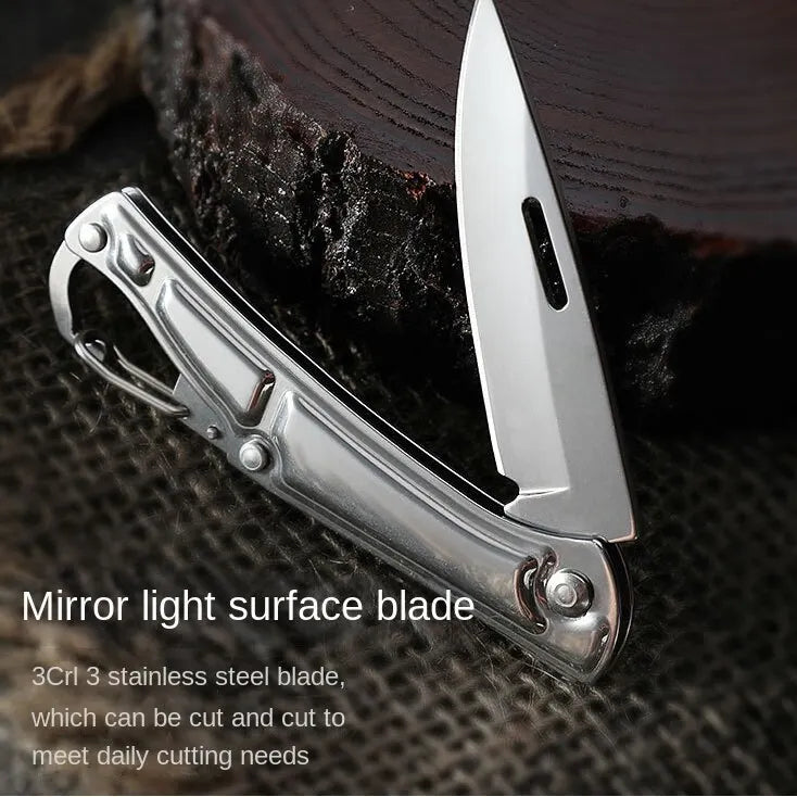 Pocket Folding Fruit Knife, Stainless Steel Outdoor Knife with Non-slip Handle for Kitchen Accessories Leedoar