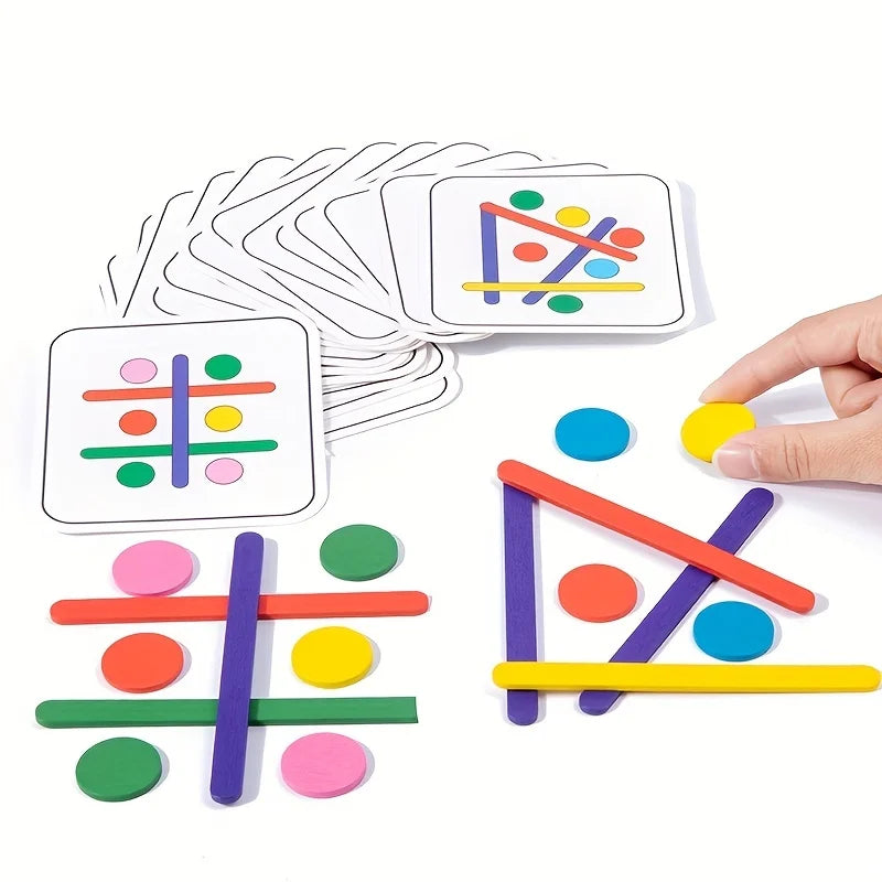 Popsicles Puzzle Games Teaser Puzzles Montessori Educational Math Toys Wooden Match Sticks Toddlers Travel Toys Leedoar