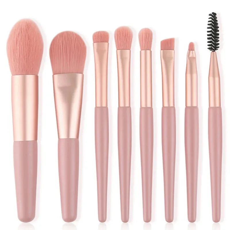 Portable 8Pcs Makeup Brush Set Soft Makeup Concealer Brush Blush Loose Powder Brush Eye Shadow Foundation Brush Beauty Tools Leedoar