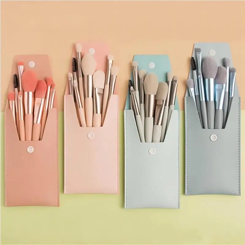 Portable 8Pcs Makeup Brush Set Soft Makeup Concealer Brush Blush Loose Powder Brush Eye Shadow Foundation Brush Beauty Tools Leedoar