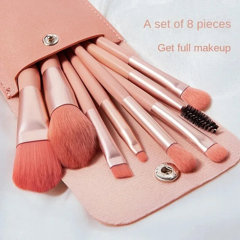 Portable 8Pcs Makeup Brush Set Soft Makeup Concealer Brush Blush Loose Powder Brush Eye Shadow Foundation Brush Beauty Tools Leedoar